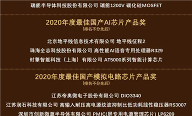 群芯閃耀！“2020硬核中國(guó)芯”獲獎(jiǎng)榜單出爐